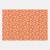 かわいい虹の雲と太陽の光 ラッピングペーパーシート (正面3)