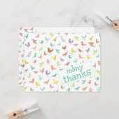 かわいい虹の鳥が多感謝していく カード (正面/裏面インサイチュ)