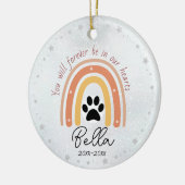 かわいい虹を描いた犬や猫 セラミックオーナメント (左)