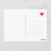 かわいい虹ハートのキリン 感謝 ポストカード (裏面)