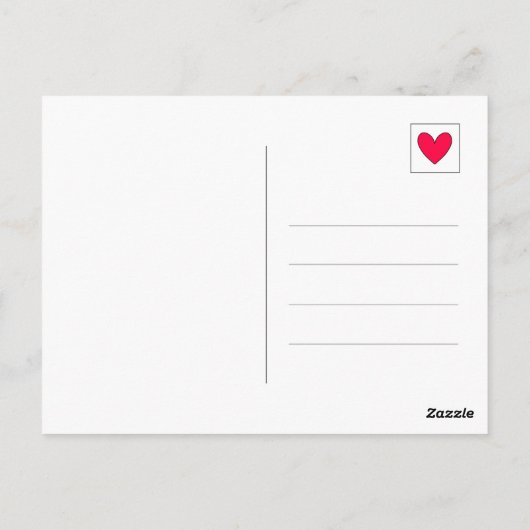 かわいい虹ハートのキリン 感謝 ポストカード (裏面)