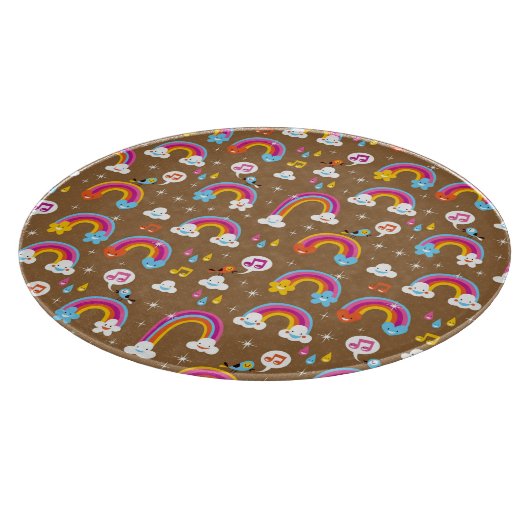 かわいい虹パターン カッティングボード (角)