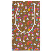 かわいい虹パターン スモールペーパーバッグ (正面)