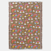 かわいい虹パターン スローブランケット (正面縦)