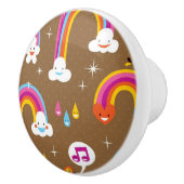 かわいい虹パターン セラミックノブ (右)