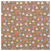 かわいい虹パターン ファブリック (見本)