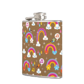 かわいい虹パターン フラスク (左)