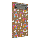 かわいい虹パターン ミニクリップボード (アングル)