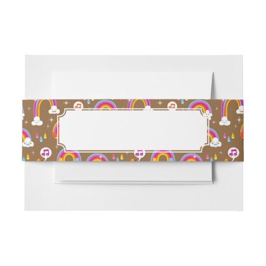 かわいい虹パターン 招待状ベリーバンド (正面例)