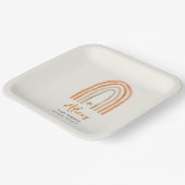 かわいい虹ボホベイビーシャワー ペーパープレート (傾斜あり)