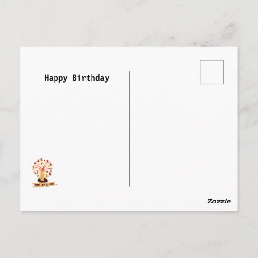 かわいい虹漫画のはがき誕生日 ポストカード (裏面)