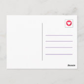 かわいい虹色ねこ肉球アップハッピー誕生日 ポストカード (裏面)