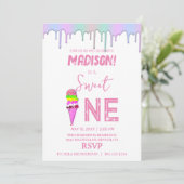 かわいい虹色のアイスクリーム　招待状 招待状 (スタンド正面)