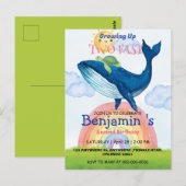 かわいい虹色のカメクジラ魚の誕生日 ポストカード (正面/裏面)