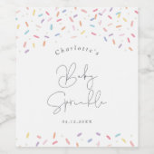 かわいい虹色のスプリンクル ベイビースプリンクルシャワー ワインラベル (シングルラベル)