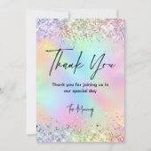 かわいい虹色のフェイクグリッター感謝していユー カード (正面)