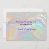 かわいい虹色のフェイク金ゴールドグリッタークリスマス サンキューカード (裏面)