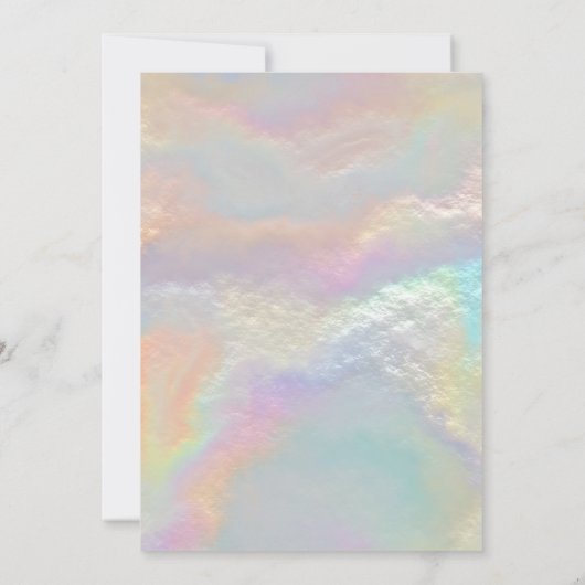 かわいい虹色のフェイク金ゴールドグリッタークリスマス 招待状 (裏面)