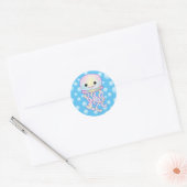かわいい虹色の水彩クラゲ ラウンドシール (封筒)
