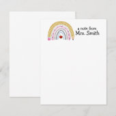 かわいい虹色の鉛筆アップルの先生 「メモから」 ノートカード (正面/裏面)