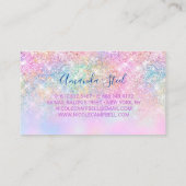 かわいい虹色ユニコーングラデーショングリッター 名刺 (裏面)