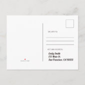 かわいい虹色ユニコーンスターズハートの誕生日パーティー インビテーションポストカード (裏面)