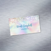 かわいい虹色ユニコーンフェイクグリッター名刺 マグネット名刺 (インサイチュ)