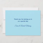 かわいい虹色ユニコーンフェイクグリッター サンキューカード (裏面)