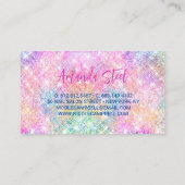 かわいい虹色ユニコーン金ゴールドグリッター 名刺 (裏面)