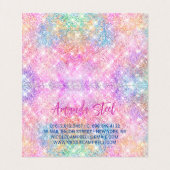 かわいい虹色ユニコーン金ゴールドグリッター 名刺 (内部フラット)