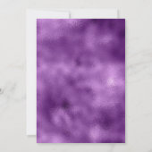 かわいい虹色ユニコーン 青い偽のグリッター モノグラム 招待状 (裏面)