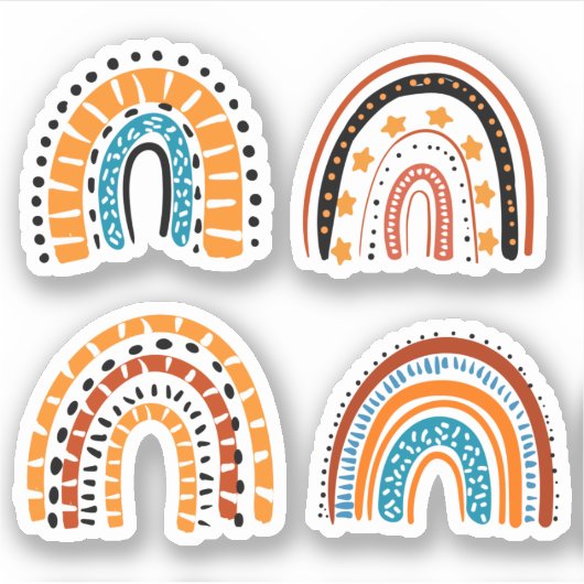 かわいい虹 シール (正面)