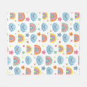 かわいい虹 フリースブランケット (正面(横))