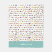 かわいい虹 フリースブランケット (正面)