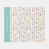 かわいい虹 フリースブランケット (正面(横))