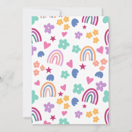 かわいい虹 招待状