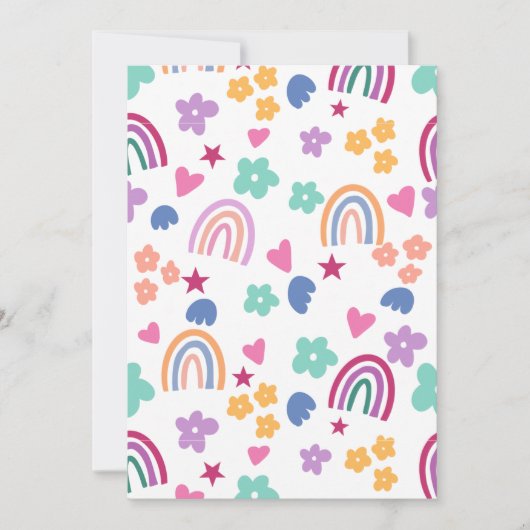 かわいい虹 招待状 (正面)