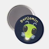 かわいい蛍の光のバグ漫画のイラストレーション マグネット (正面/裏面)