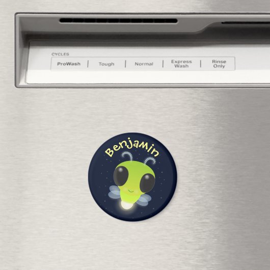 かわいい蛍の光のバグ漫画のイラストレーション マグネット (インサイチュ (食洗機))