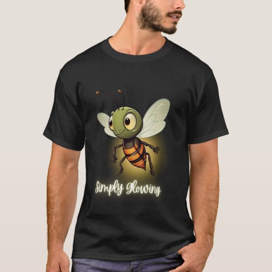 かわいい蛍白熱［赤熱］光を放つ光 Tシャツ (正面)