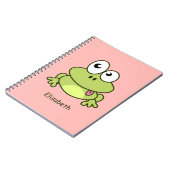 かわいい蛙の漫画おもしろいの子ども ノートブック (左側)