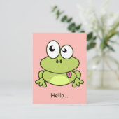かわいい蛙の漫画おもしろいの子ども ポストカード (スタンド正面)