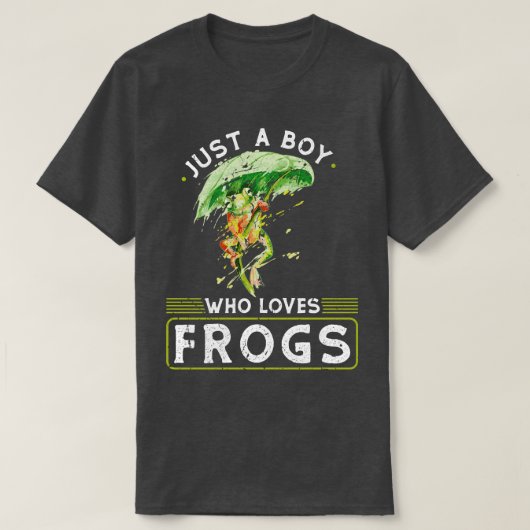 かわいい蛙を愛する少年 Tシャツ (デザイン正面)