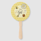 かわいい蜂と甘い蜂蜜の赤ちゃんシャワー性別リビール ハンドファン (裏面)