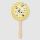 かわいい蜂と甘い蜂蜜の赤ちゃんシャワー性別リビール ハンドファン (正面)