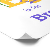 かわいい蜂と蝶の名前をカスタムする子供部屋ポスター ポスター (角)