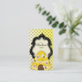 かわいい蜂のはちの巣の名刺の水玉模様 名刺 (スタンド正面)