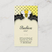 かわいい蜂のはちの巣の名刺の水玉模様 名刺 (裏面)