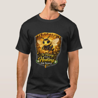 かわいい蜂のはちみつヒーリング漫画デザイン Tシャツ
