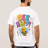 かわいい蜂のグラフィックTシャツ | 面白いデザイン Tシャツ (裏面)